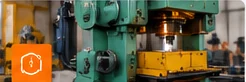 Illustrative industrial metal pressing machine